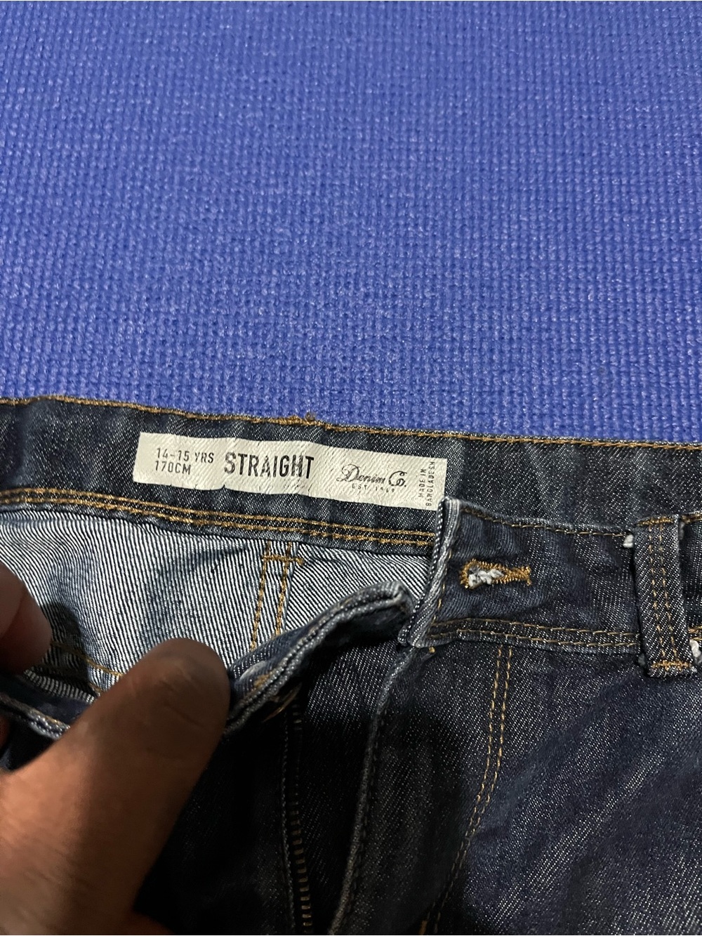 Men's Straight Fit Dark Blue Jeans